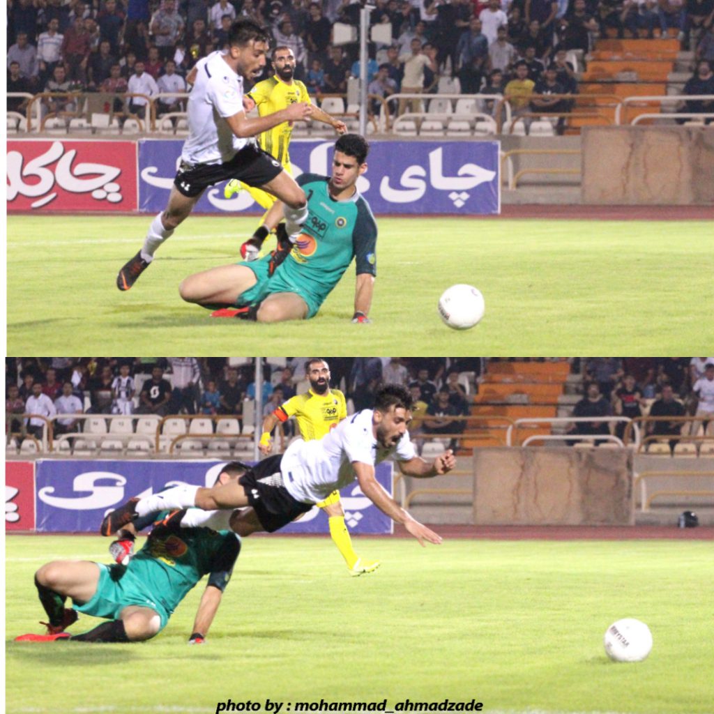 عکس روز{محمد احمدزاده}:پنالتی شاهین سوخت؟!
